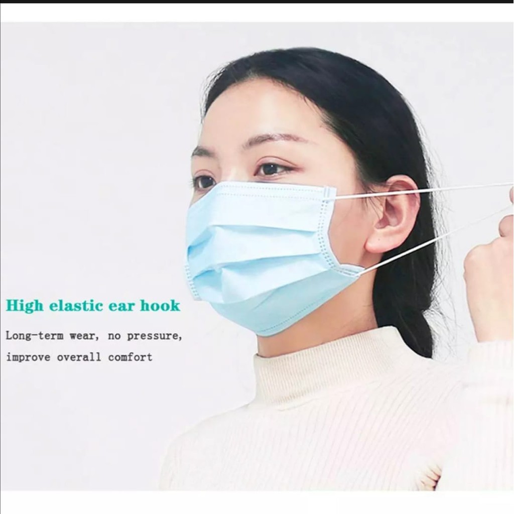 ISI 50PCS !! Disposable Protective Mask Earloop 3 PLY H113 Masker Pelindung / Anti Bakteri