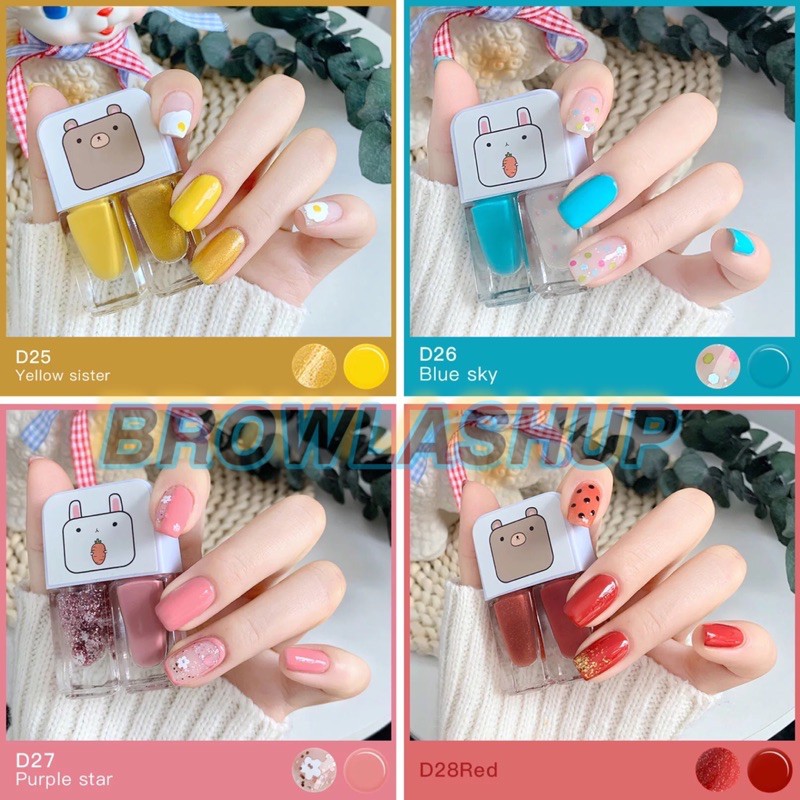 (1-20) FNY 2IN1 NAIL POLISH WATER BASED PEEL OFF KUTEK KOREA PREMIUM HALAL MUSLIMAH KUTEK KUPAS