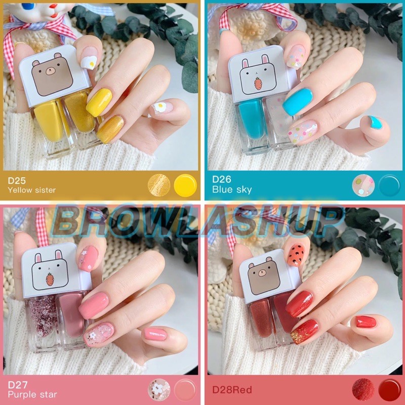 (9-28) FNY 2IN1 PEEL OFF KOREA NAIL POLISH 2 WARNA HALAL MUSLIMAH WATER BASED KUTEK NON PEEL OFF