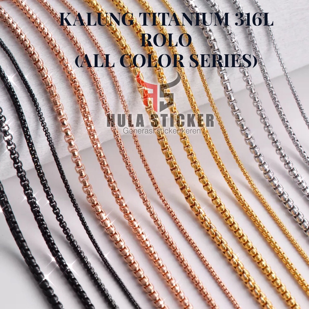 Kalung Titanium Import Stainless 316L / Rantai Kalung Titanium ROLO