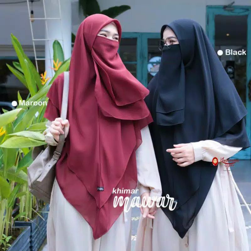 Khimar Instan Mawar Ori Khumaira Syar'i / Hijab Segi Instan / Segi 4 Instan