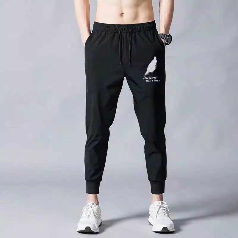 CELANA JOGER PANTS PRIA JOGGER PANJANG OLAHRAGA COWOK MOTIF BULU KEKINIAN