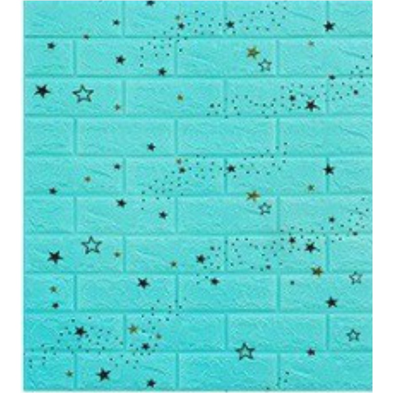 FAYES Wallpaper Dinding Foam 3D 70 x 39 CM Motif Unik Waterproof / walpaper dinding U96 / U137 / U138 / U139-U139 STAR BLUE