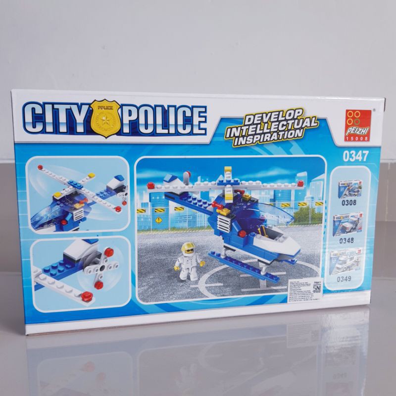 Block Helicopter City Police - Helikopter 122 pcs Brick Peizhi