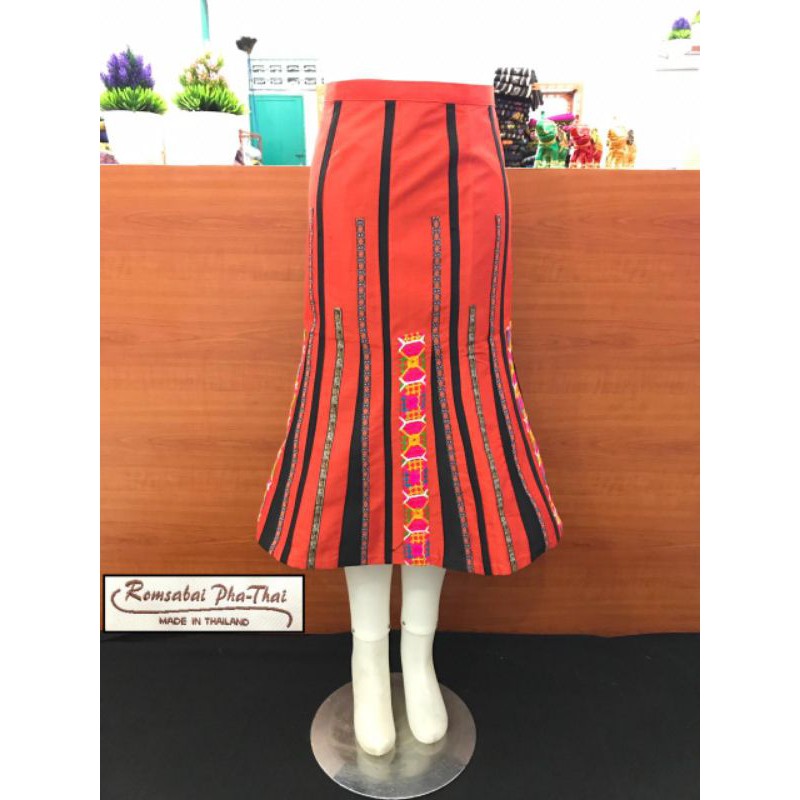 rok pecah 8 pendek tenun bangkok