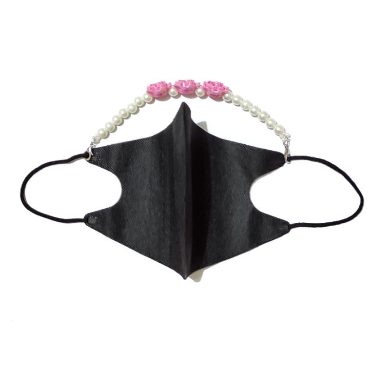 Konektor Masker Hijab Mask Connector Strap Extender Rose Mawar Glossy Pelangi Bunga Pearl Mutiara