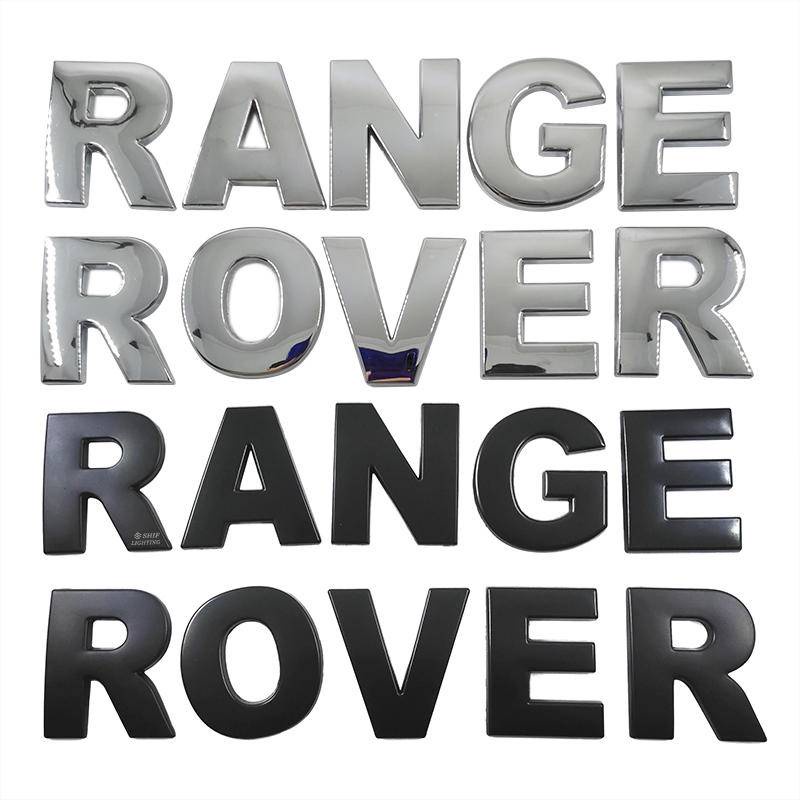 RANGE ROVER Hood Emblem DIY Letter 45mm Chrome/Black Car Decals Stickers