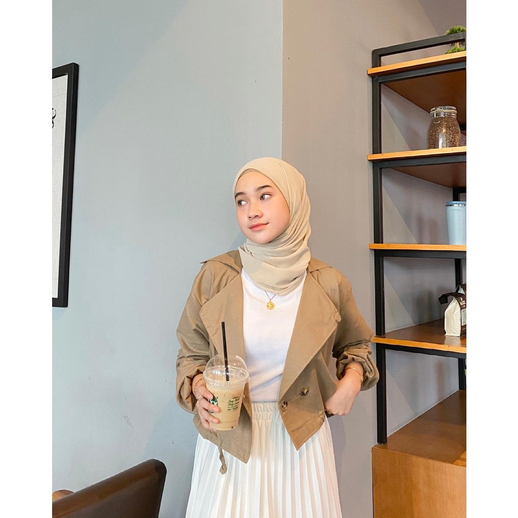 [ BISA COD ] Baju Original ADARA BLAZER Bahan Linen Atasan Blouse Wanita Modern Size Fit To M-XL Ld 