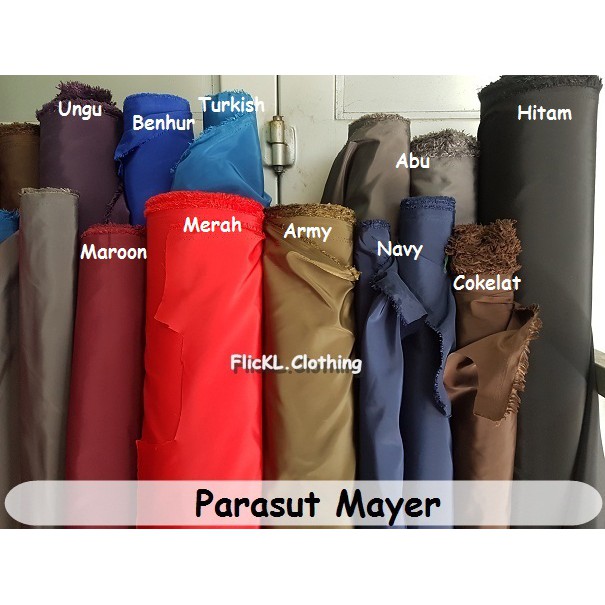 Bahan Kain Mayer Parasit Parasut Anti Air Jaket