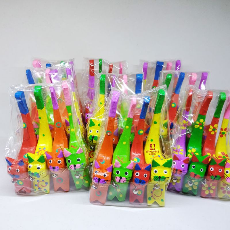 Patung Kucing Kecil Souvenir Bali 1 Bungkus Isi 4 Pcs