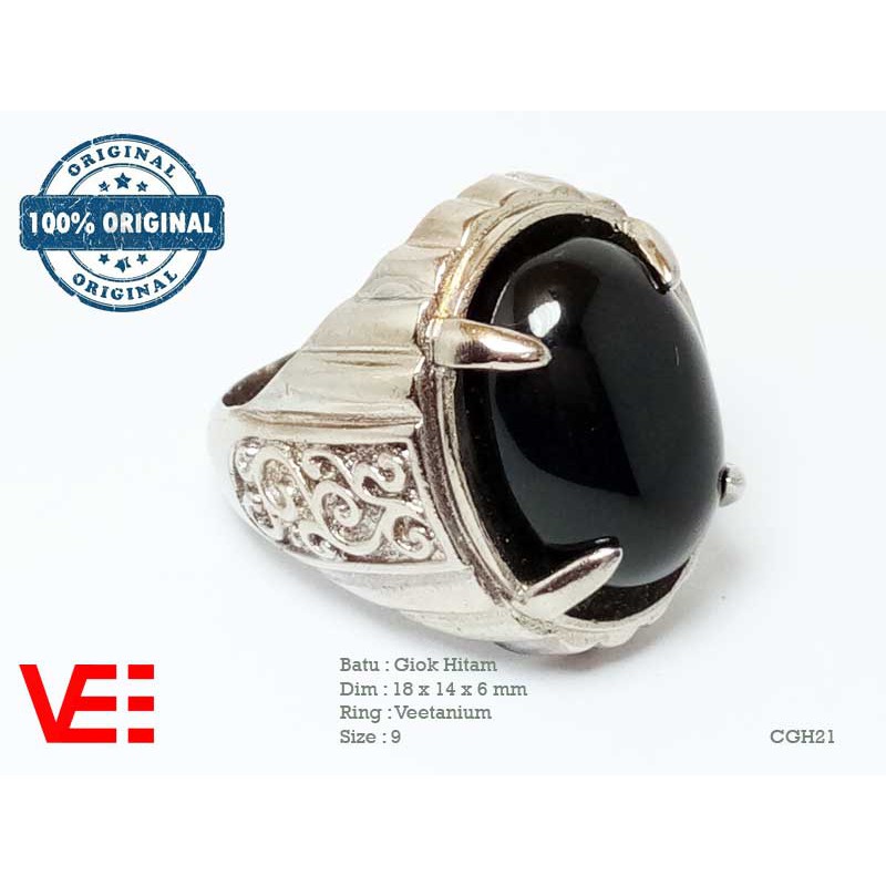 VeE Cincin Pria Batu Giok Hitam - Batu Akik CGH21