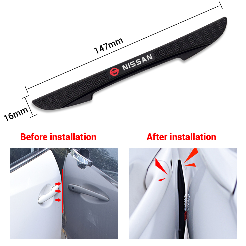 4PCS Logo Nissan Door Guard Pelindung Pintu Mobil Anti Goresan Pengaman For March Juke Terrano Gtr Livina Skyline Grand livina Evalia