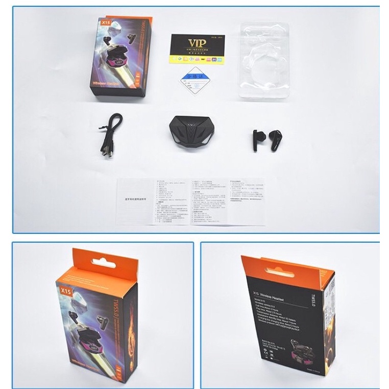 【COD】Headset Bluetooth Gaming TWS X15 Bluetooth V5.2 LED Smart Display