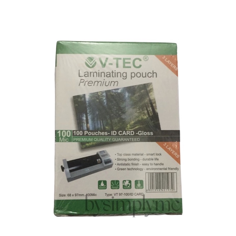 

LAMINATING POUCH VTEC / PLASTIK LAMINATING KTP , BAHAN ID ISI 100