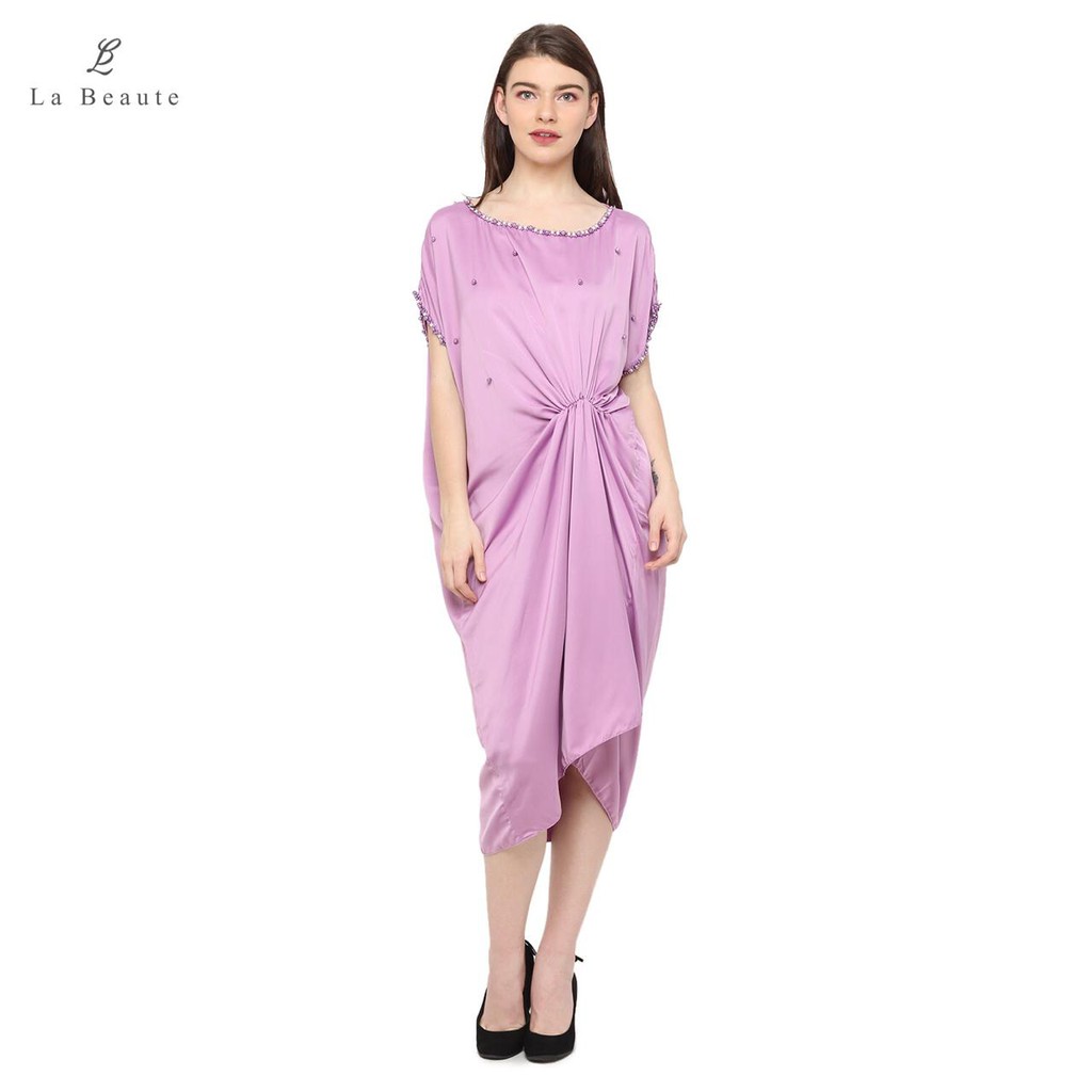 (REALPICT) Kaftan Ikat Kaftan Modern Baju Kaftan Baju Pesta "Camelia Purple"