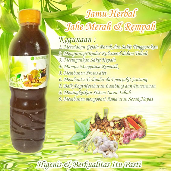 

JAMU JAHE MERAH MENGATASI REMATIK & SAKIT KEPALA