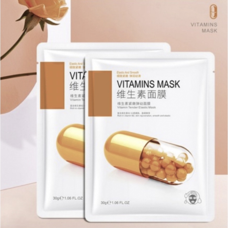 Vitamin Ice Cream Mask VitC Masker Wajah Vitamin C Capsule Pil Vitamins BQ003