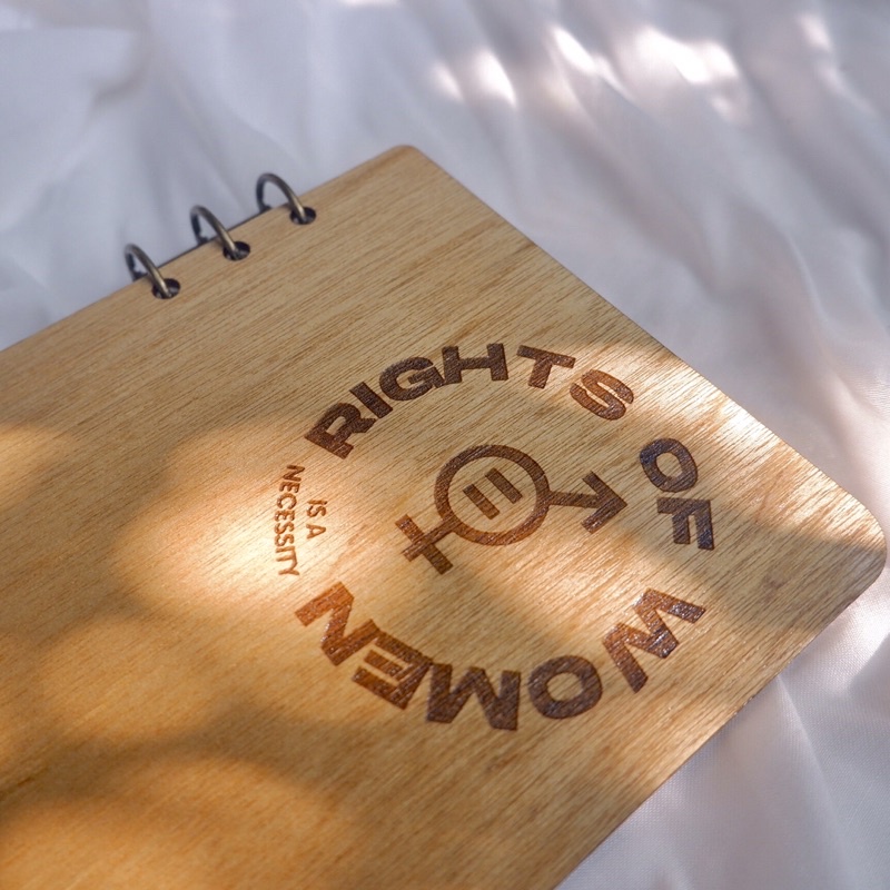 

RIGHTS OF WOMEN | wooden notebook | buku jurnal | journaling book