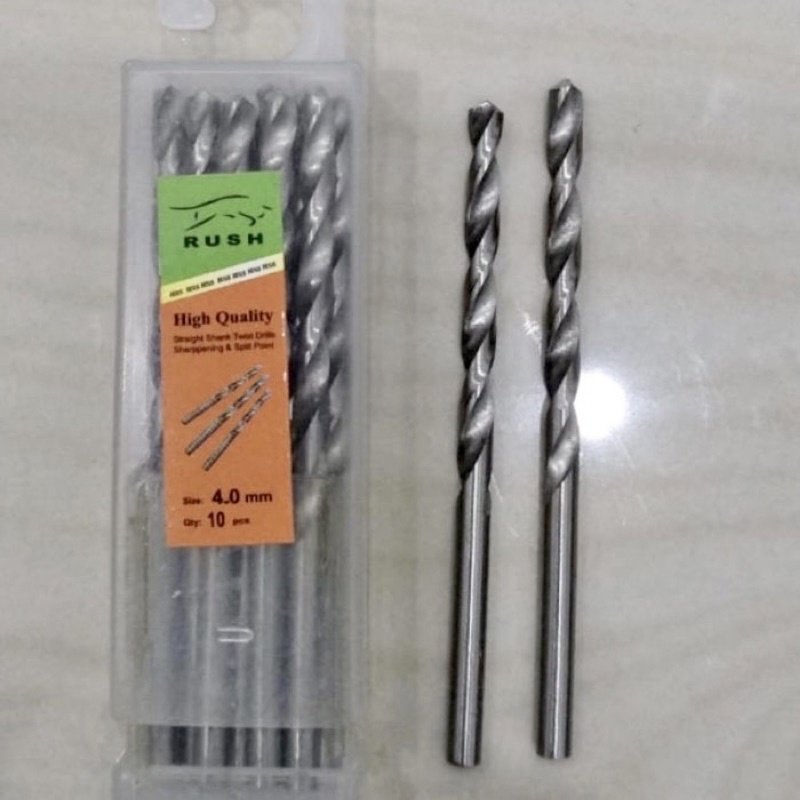 Mata bor besi rush 4mm Mata bor besi hss putih 4 mm nikel Mata bor besi 4mili