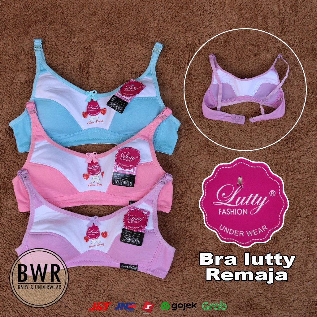 Bra Lutty ABG Remaja | Bh Lutty Anak Remaja Polos Tanpa Busa Kawat Kait 2 PILIH WARNA | Bwr