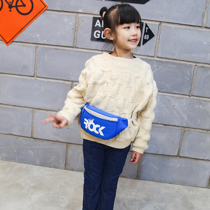 Plazababyku RAFA ROCK Waist bag anak perempuan laki-laki Model tas slempang anak korea motif