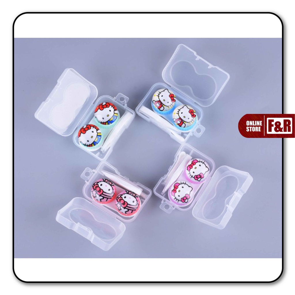 Tempat Soflens Lucu Kontak Lensa Simple Contact Lens Softlens Case 1 Set