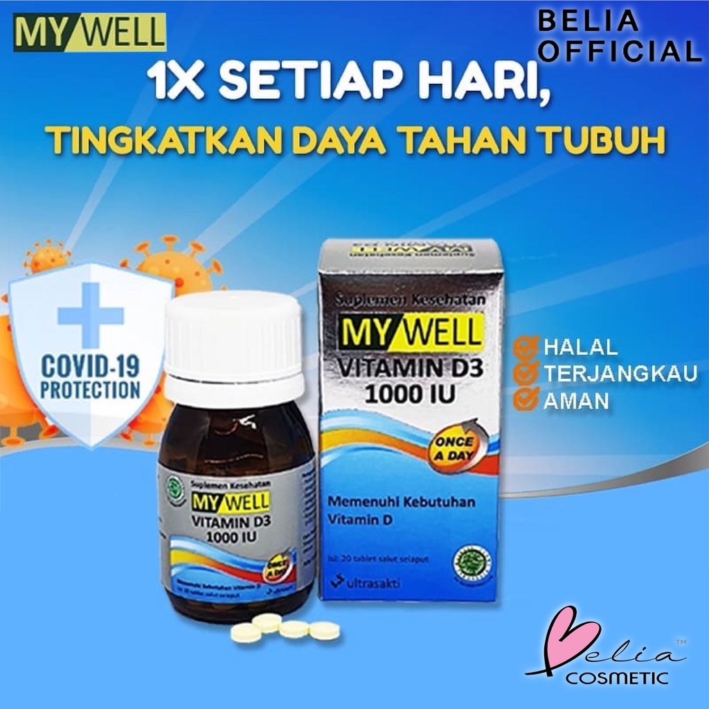 ❤ BELIA ❤ MY WELL Vitamin D3 1000 IU | Halal | BPOM | Suplemen Kesehatan | Mywell Vit D