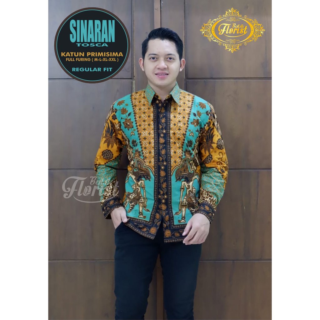 SINARAN TOSCA Kemeja Batik Pria Katun Primisima Full Furing