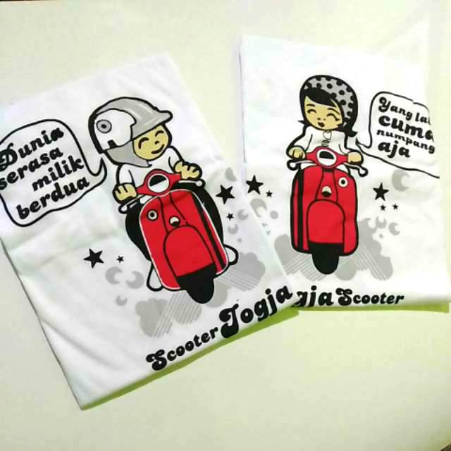 Kaos couple vespa jogja |  sepasang|cople scoter vespa harga sepasang