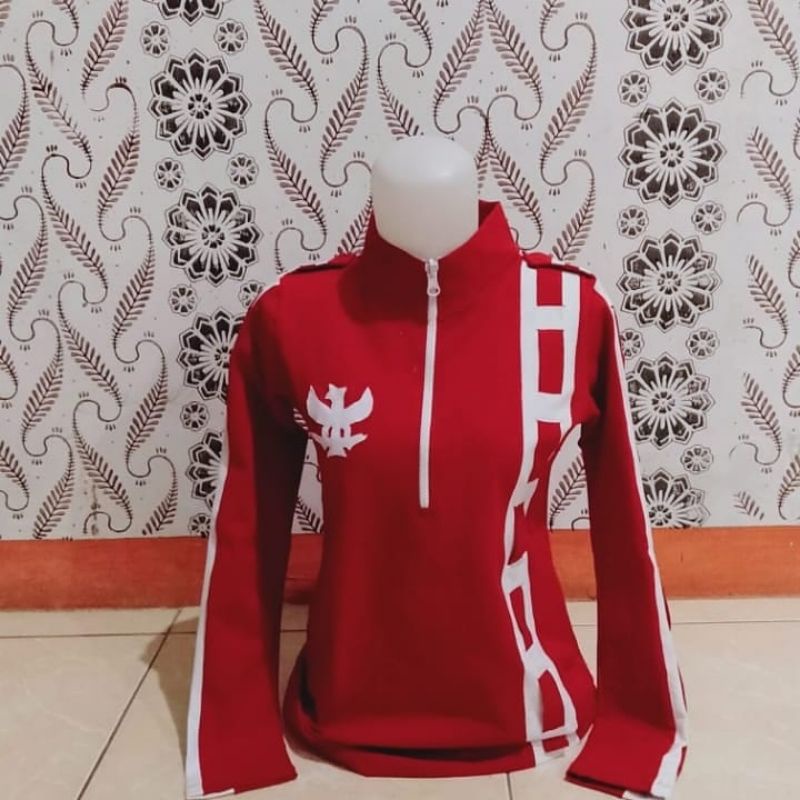 atasan baju senam merah putih garuda