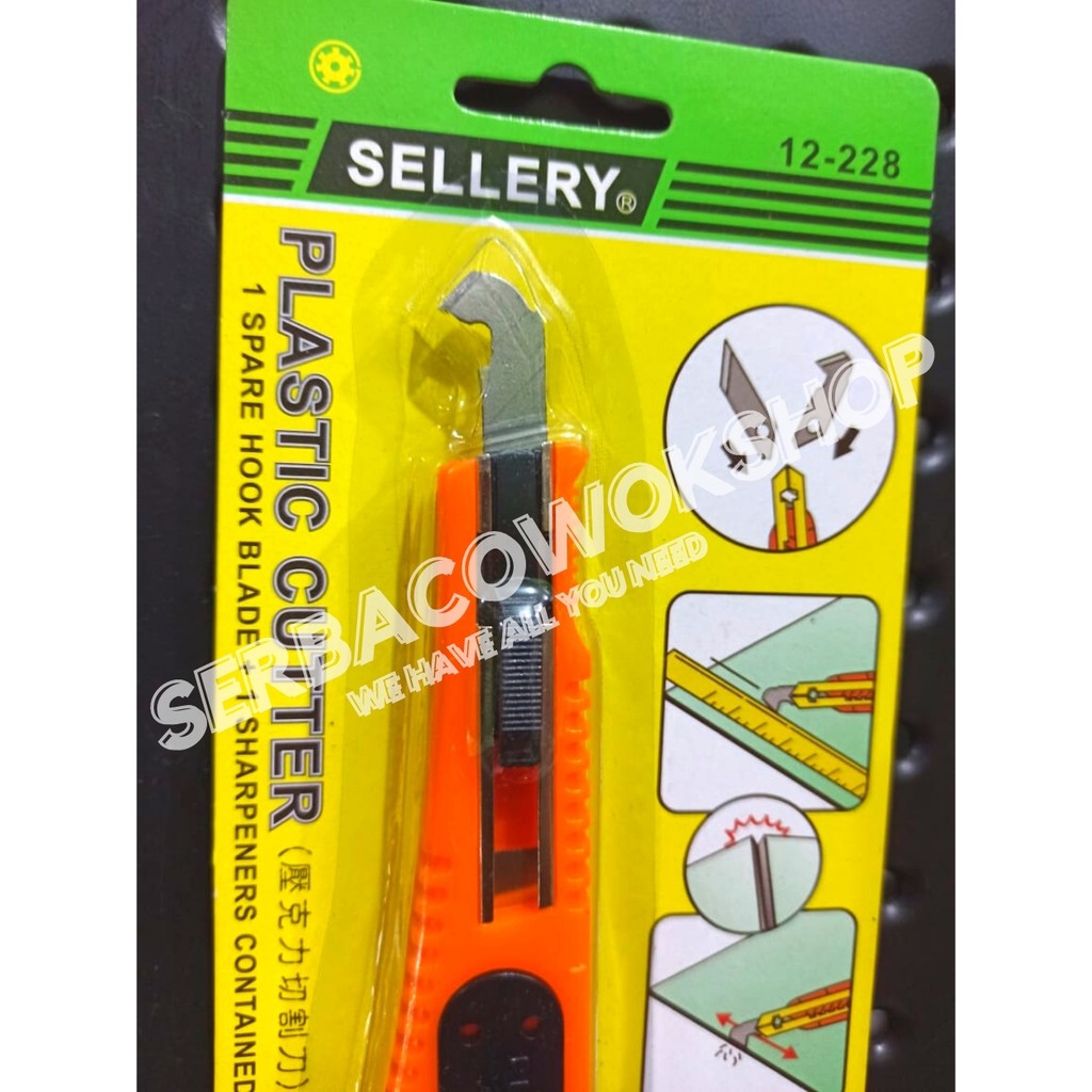 Sellery Plastic Cutter Kater Acrylic 12-228 Pisau Cutter Termurah Berkualitas