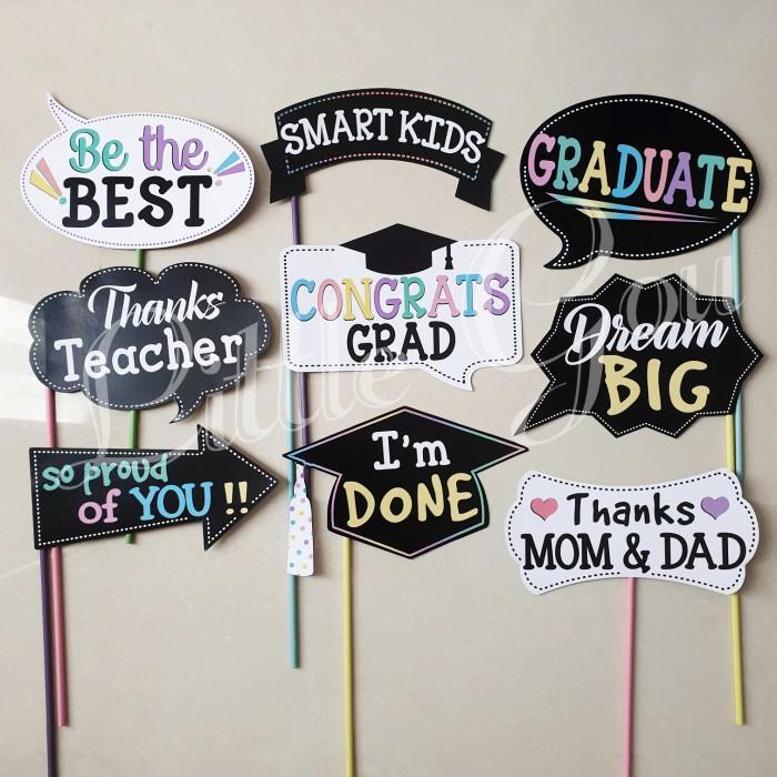 Graduation Photobooth Props 9pcs / Photo Booth Prop Wisuda Kelulusan