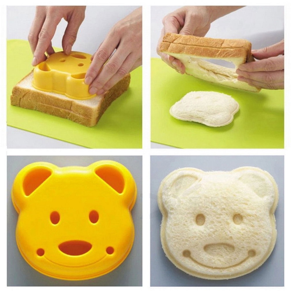 [tiantianbaofu] Cute Animal Sandwich Mold Cutter Bear Dog Dinosaur Shape Cake Bread Toast Maker Boutique