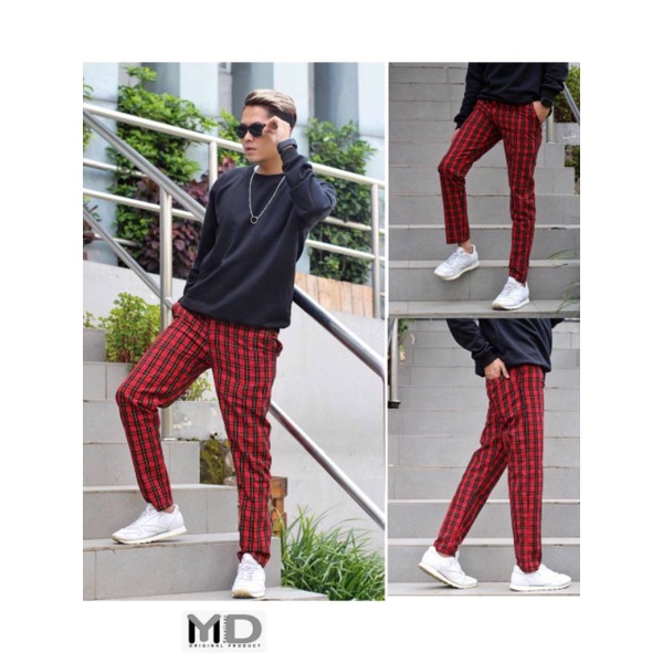 Celana tartan kotak kotak semi woll Pria// Tartan Pants Panjang Pria// Celana Kotak kotak Pria Origi
