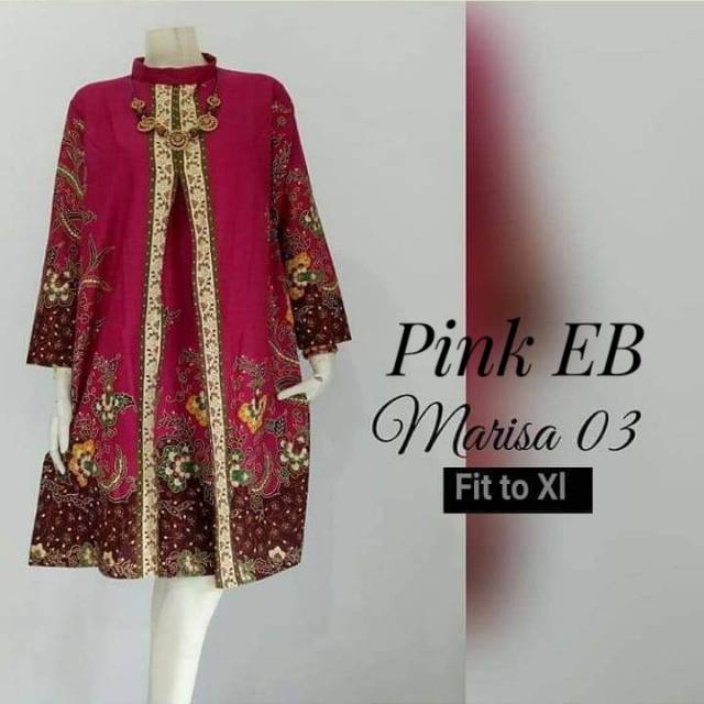 Dress Batik Wanita Lengan 3/4 Model Vintage Elegan Slim Versi Korea Print....
