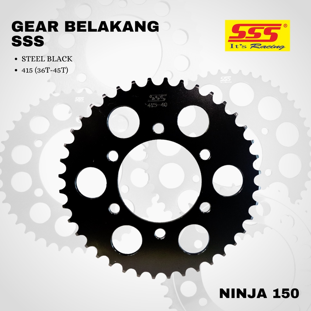 Gear Gir Ninja 150 R Rr zx kr150 sss 415 36 - 45 steel Black