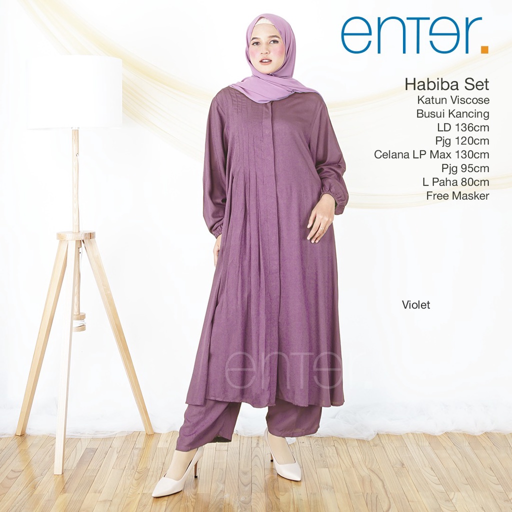 HABIBA SET BY ENTER / HABIBA ENTER / SETELAN VISCOSE / ONESET RAYON BUSUI / SETELAN JUMBO LD136