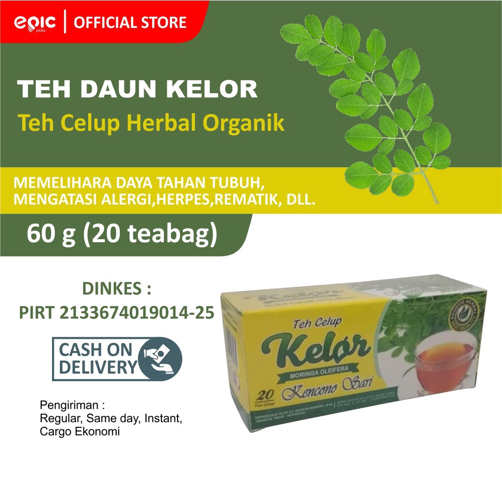 

Epicpicks Teh Celup Daun Kelor Kencono Sari 20 teabag