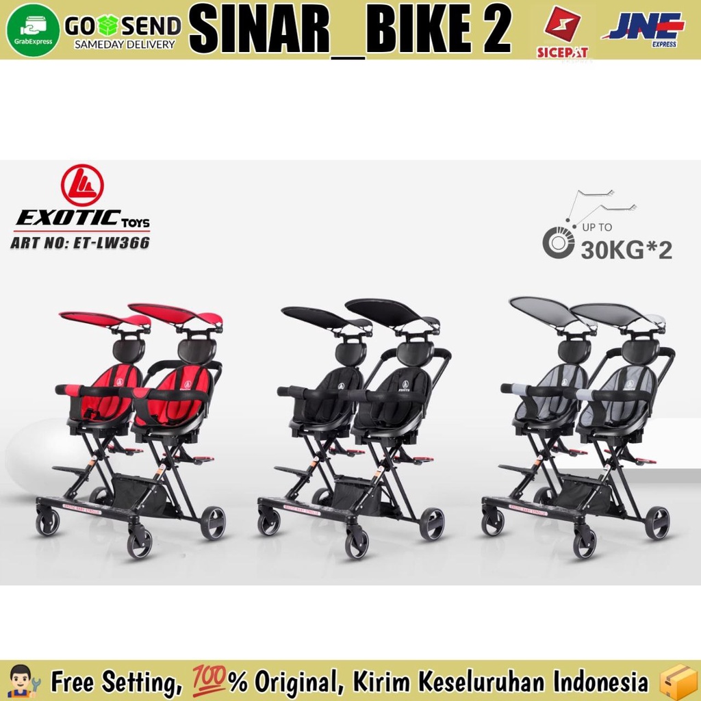 Magic Stroller Exotic LW-366 Twins Kembar Kereta Dorong Anak Bayi