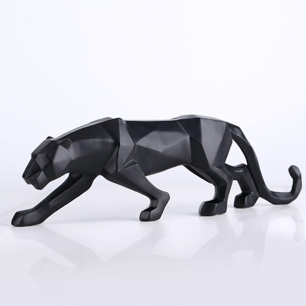 Patung Geometris Abstrak Nanas Modern Desktop Statue Animal Dekorasi Rumah Patung Leopard