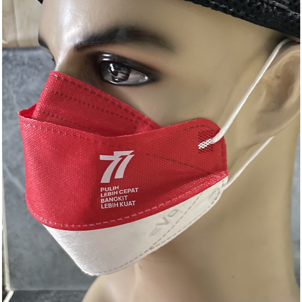 Masker Merah Putih - Masker HUT RI 77 - Masker Merah Putih KF94 HUT RI 77