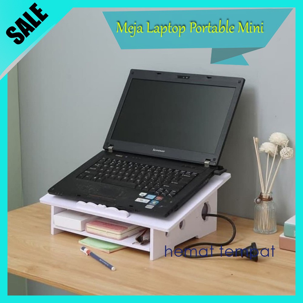 Rak Laptop Vintage Meja Laptop Portable Minimalis Tempat Leptop Rak Multifungsi Murah