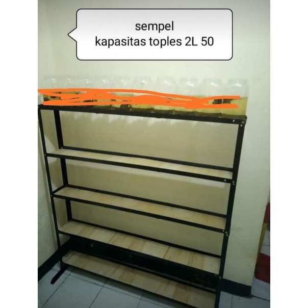 Rak ikan cupang bahan besi siku 5 susun P120xL16xT130cm