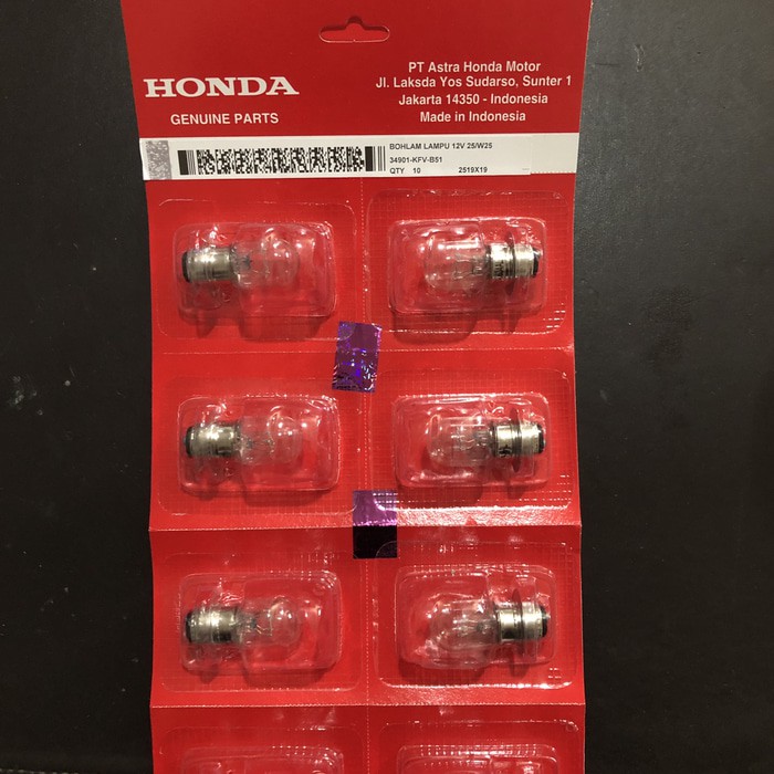 Bohlam Depan Lampu Honda KFV 12 V 25 V25 / 25 Watt Grand Vario Beat