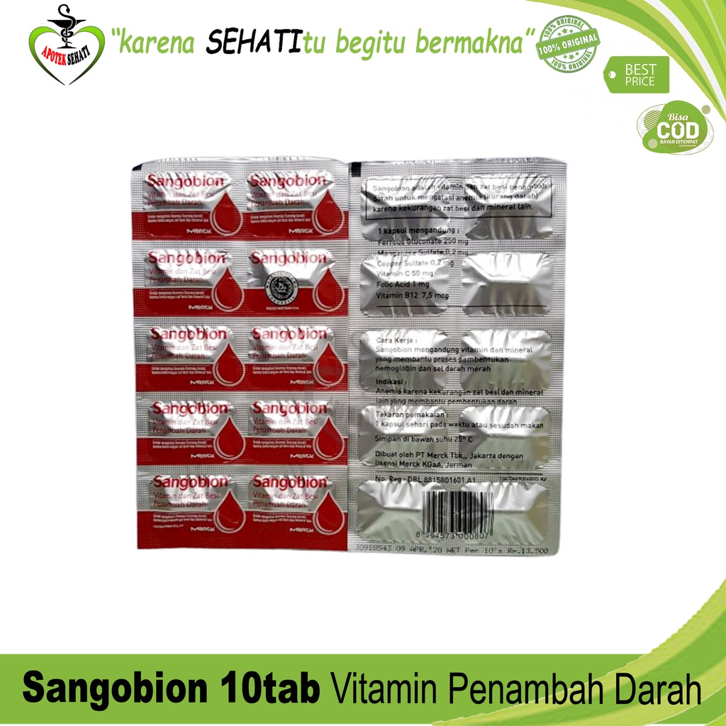 SANGOBION CAPSUL PENAMBAH DARAH ISI 10 KAPSUL