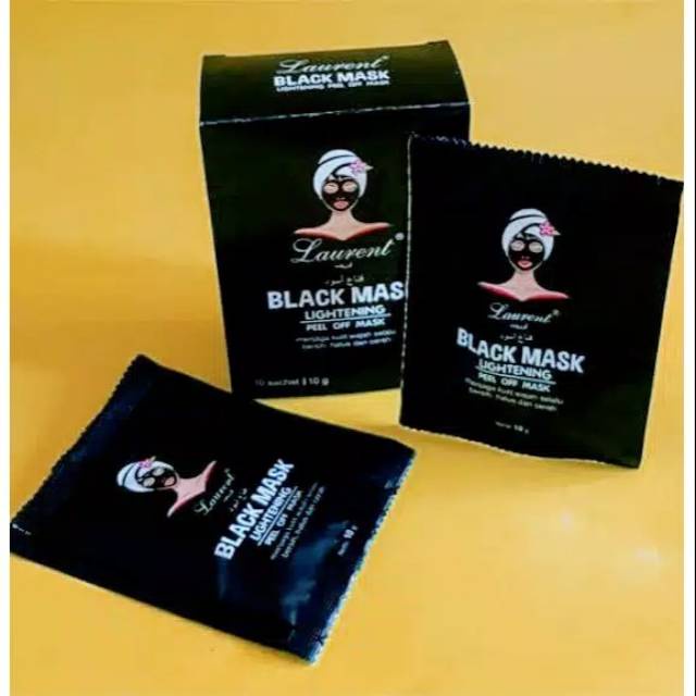 Laurent peel off mask sachet / masker black laurent