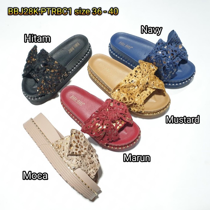 jelly sandal wanita barabara wedges karet sendal import BBJ28K-PTRBC1