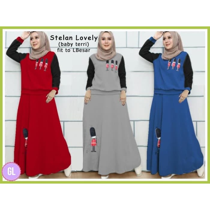 maxi dress/dress muslim/gamis/stelan muslim/stelan lovely/gl7150