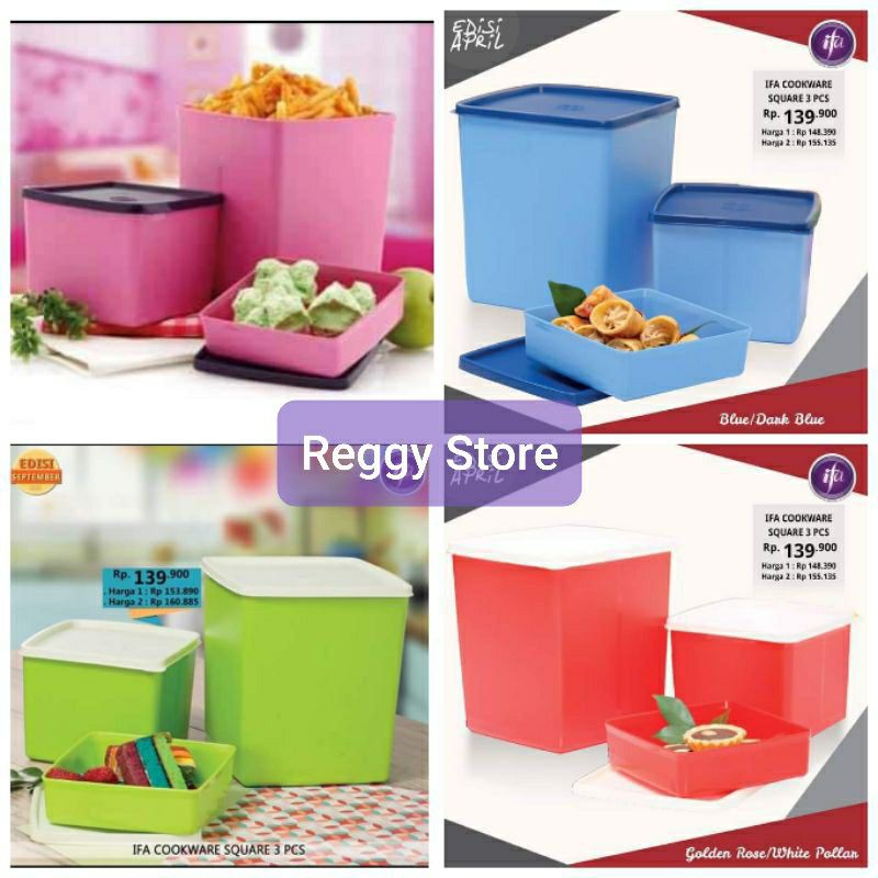 Toples Kotak Segi  Empat Kedap udara ifa cookware