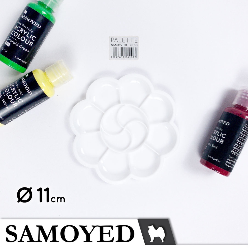

SAMOYED PPLT-F1 Palet Lukis / Cat / Painting / Painter's Palette Plastik Bunga Kecil / Mini